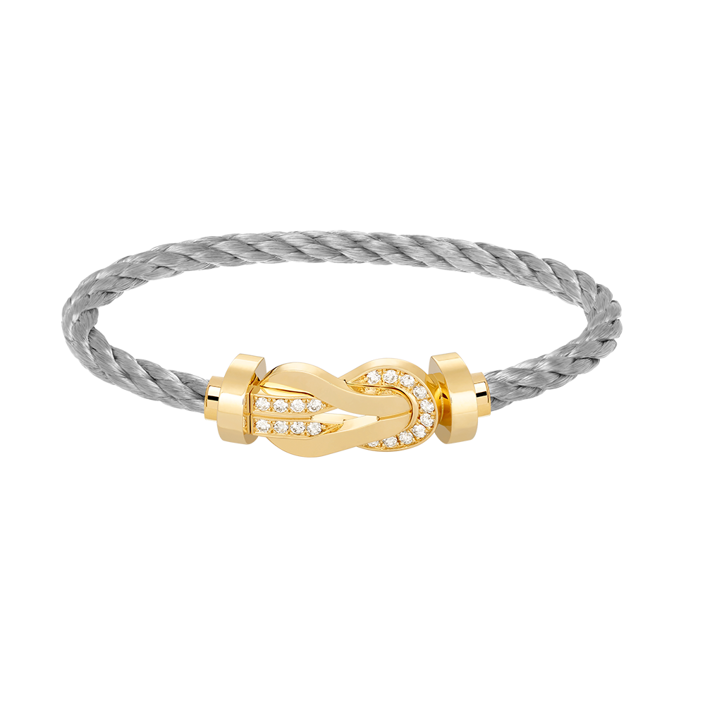 [Royal Jewellery]CHANCE LARGE 8 FIGURE BUCKLE HALF DIAMOND BRACELET GOLD
