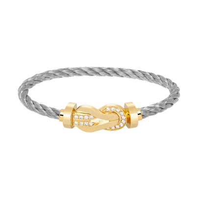 [Royal Jewellery]CHANCE LARGE 8 FIGURE BUCKLE HALF DIAMOND BRACELET GOLD