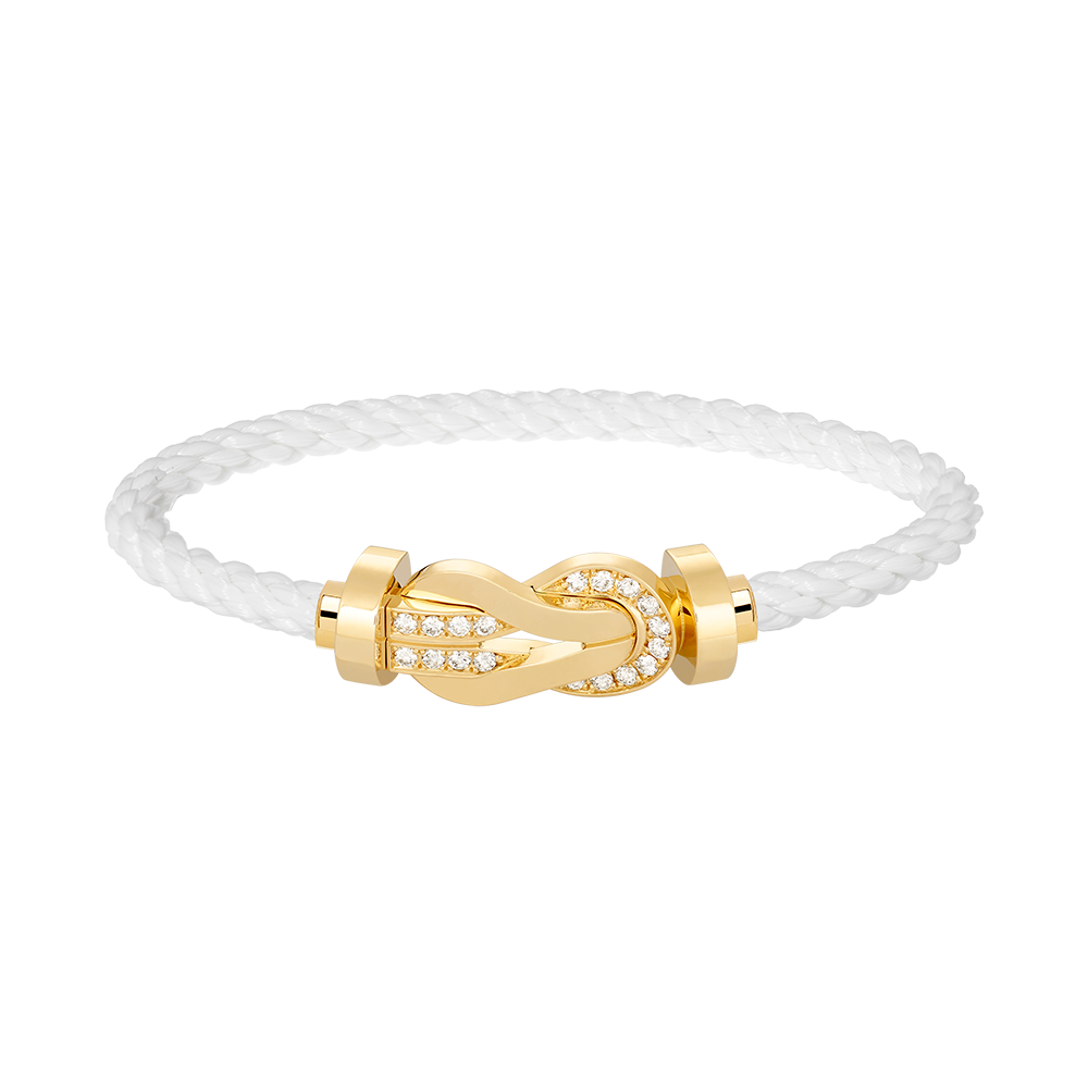[Royal Jewellery]CHANCE LARGE 8 FIGURE BUCKLE HALF DIAMOND BRACELET GOLD