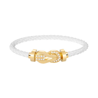 [Royal Jewellery]CHANCE LARGE 8 FIGURE BUCKLE HALF DIAMOND BRACELET GOLD