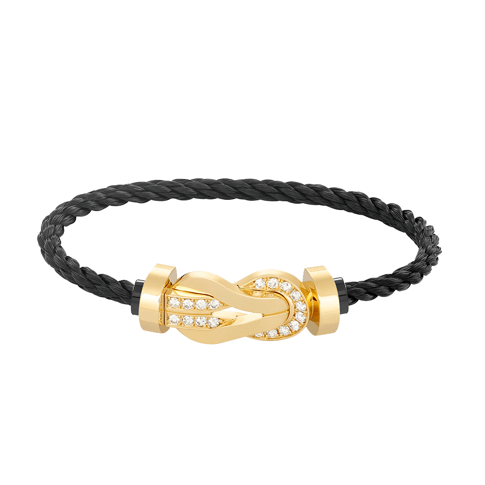 [Royal Jewellery]CHANCE LARGE 8 FIGURE BUCKLE HALF DIAMOND BRACELET GOLD