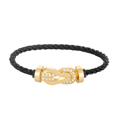[Royal Jewellery]CHANCE LARGE 8 FIGURE BUCKLE HALF DIAMOND BRACELET GOLD