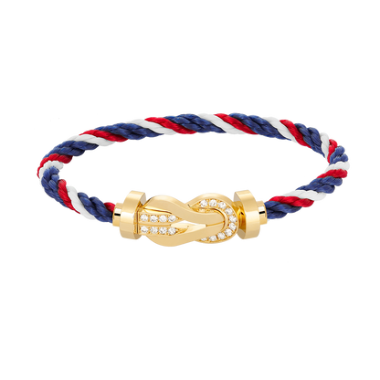 [Royal Jewellery]CHANCE LARGE 8 FIGURE BUCKLE HALF DIAMOND BRACELET GOLD