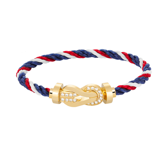 [Royal Jewellery]CHANCE LARGE 8 FIGURE BUCKLE HALF DIAMOND BRACELET GOLD