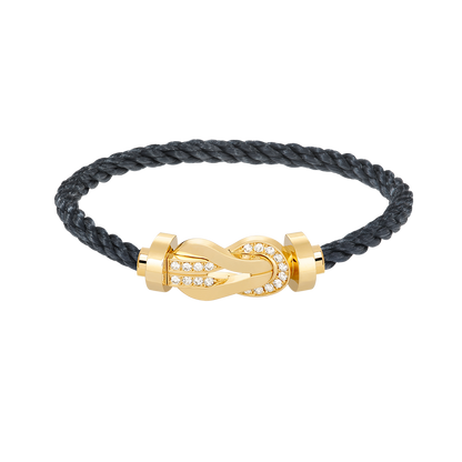 [Royal Jewellery]CHANCE LARGE 8 FIGURE BUCKLE HALF DIAMOND BRACELET GOLD