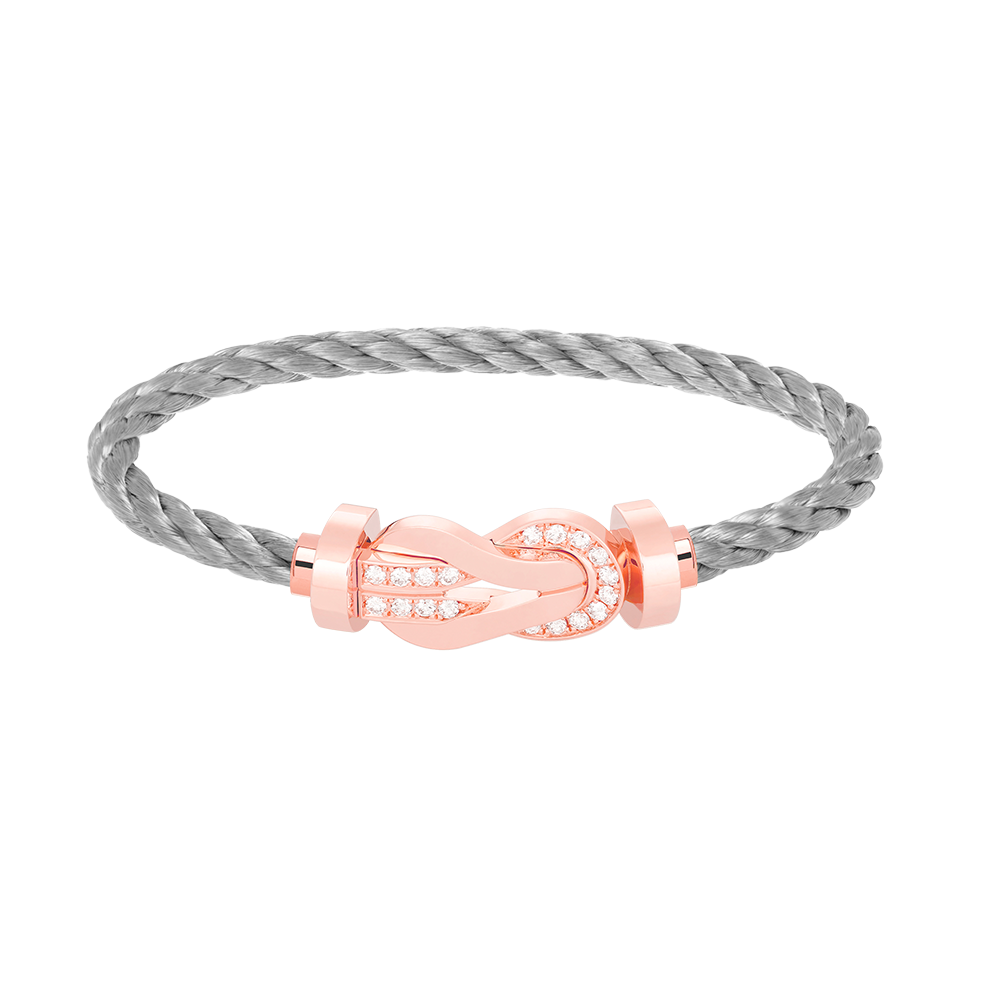 [Royal Jewellery]CHANCE LARGE 8 FIGURE BUCKLE HALF DIAMOND BRACELET ROSE GOLD