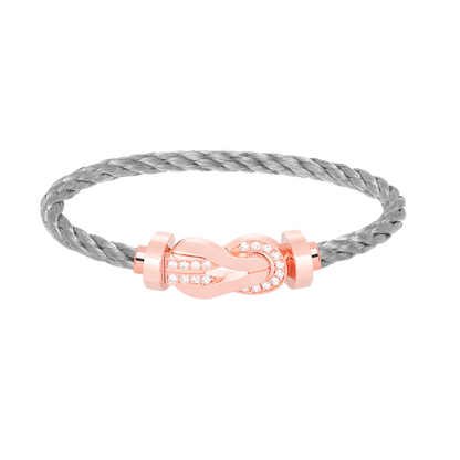 [Royal Jewellery]CHANCE LARGE 8 FIGURE BUCKLE HALF DIAMOND BRACELET ROSE GOLD