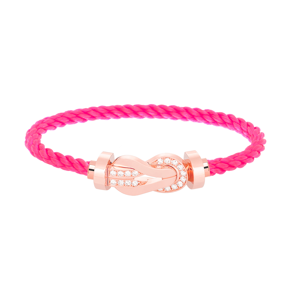 [Royal Jewellery]CHANCE LARGE 8 FIGURE BUCKLE HALF DIAMOND BRACELET ROSE GOLD