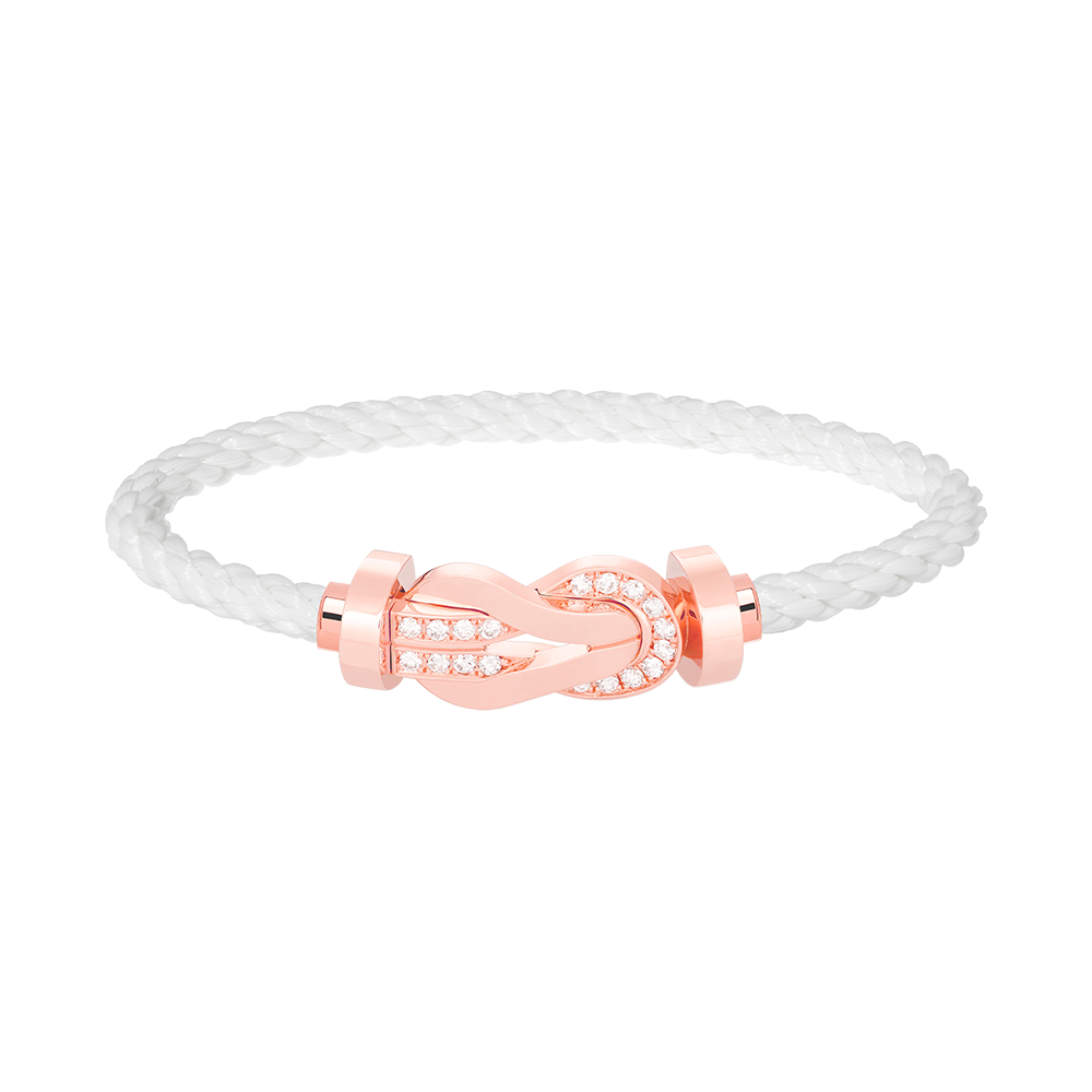 [Royal Jewellery]CHANCE LARGE 8 FIGURE BUCKLE HALF DIAMOND BRACELET ROSE GOLD