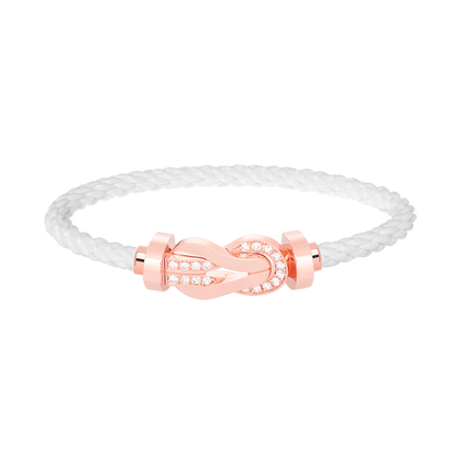[Royal Jewellery]CHANCE LARGE 8 FIGURE BUCKLE HALF DIAMOND BRACELET ROSE GOLD
