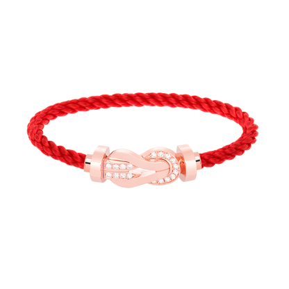 [Royal Jewellery]CHANCE LARGE 8 FIGURE BUCKLE HALF DIAMOND BRACELET ROSE GOLD