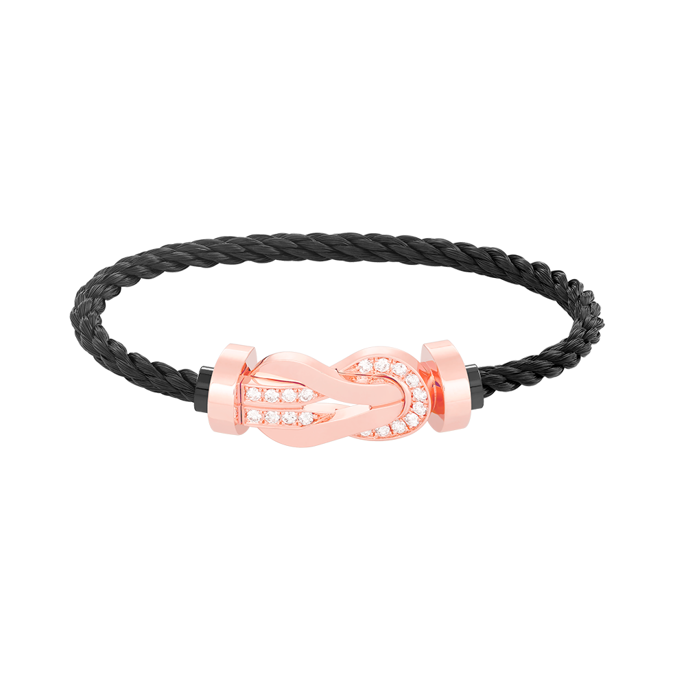 [Royal Jewellery]CHANCE LARGE 8 FIGURE BUCKLE HALF DIAMOND BRACELET ROSE GOLD