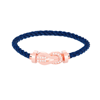[Royal Jewellery]CHANCE LARGE 8 FIGURE BUCKLE HALF DIAMOND BRACELET ROSE GOLD