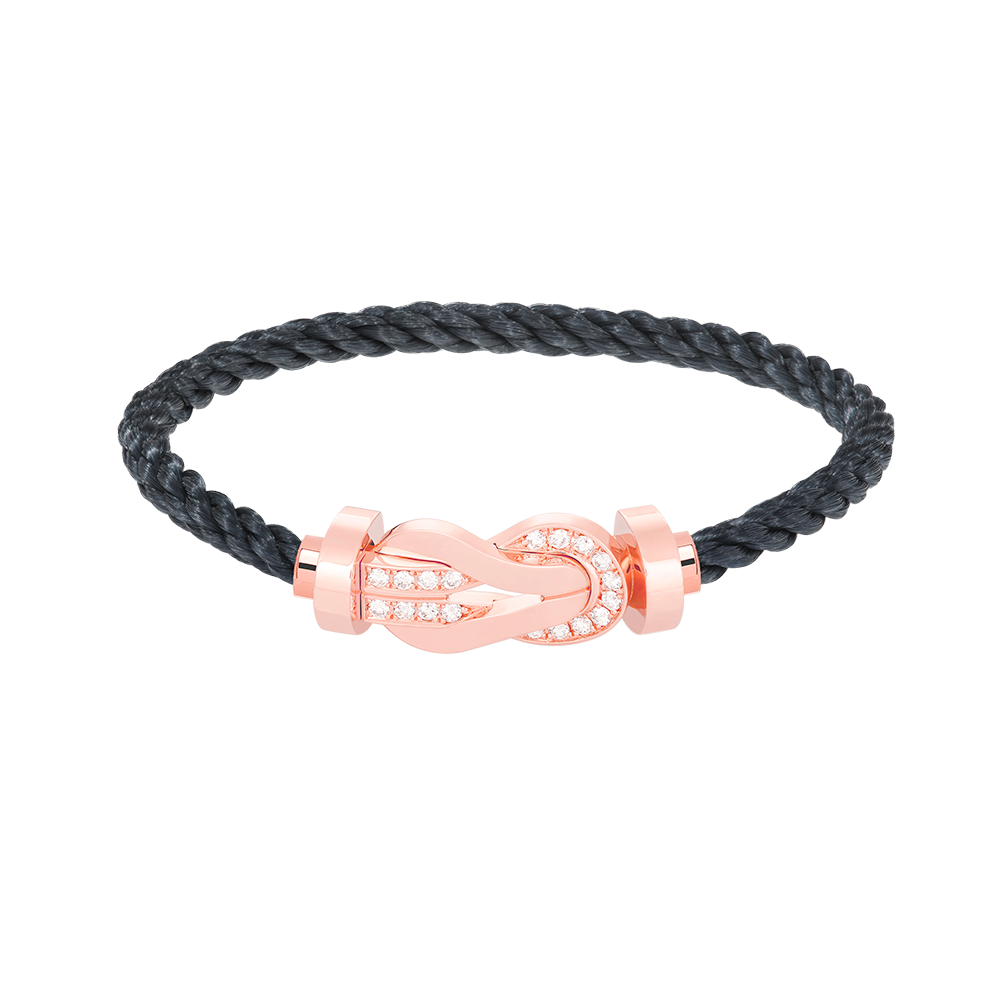[Royal Jewellery]CHANCE LARGE 8 FIGURE BUCKLE HALF DIAMOND BRACELET ROSE GOLD