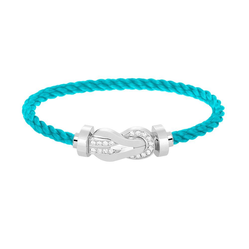 [Royal Jewellery]CHANCE LARGE 8 FIGURE BUCKLE HALF DIAMOND BRACELET SILVER