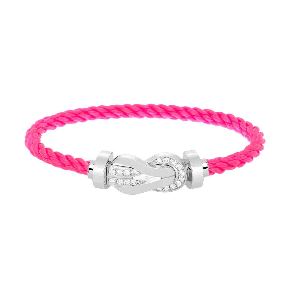 [Royal Jewellery]CHANCE LARGE 8 FIGURE BUCKLE HALF DIAMOND BRACELET SILVER