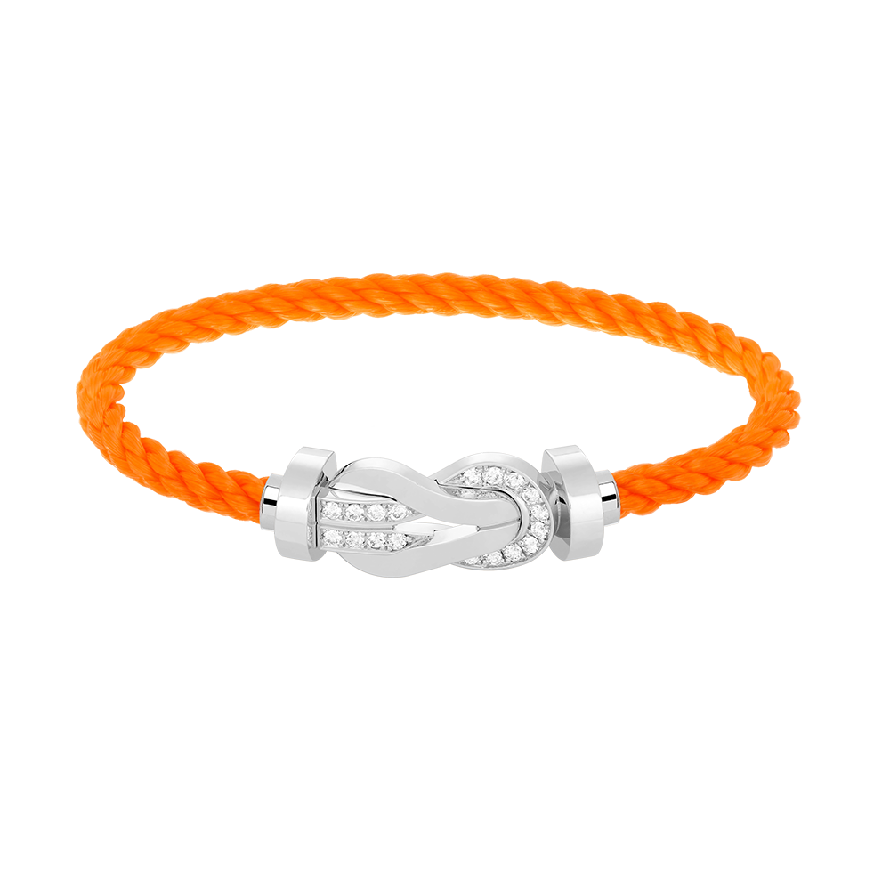 [Royal Jewellery]CHANCE LARGE 8 FIGURE BUCKLE HALF DIAMOND BRACELET SILVER