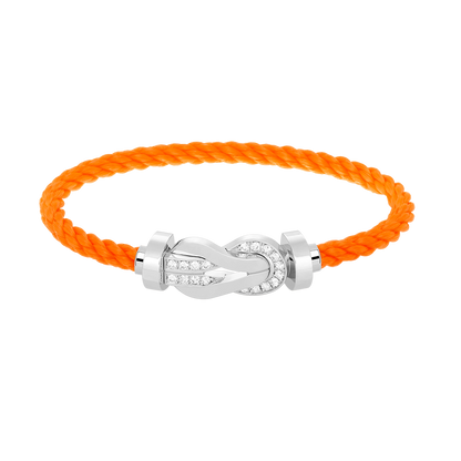 [Royal Jewellery]CHANCE LARGE 8 FIGURE BUCKLE HALF DIAMOND BRACELET SILVER