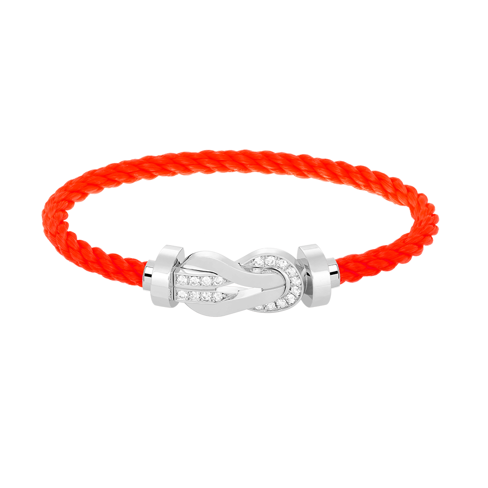 [Royal Jewellery]CHANCE LARGE 8 FIGURE BUCKLE HALF DIAMOND BRACELET SILVER