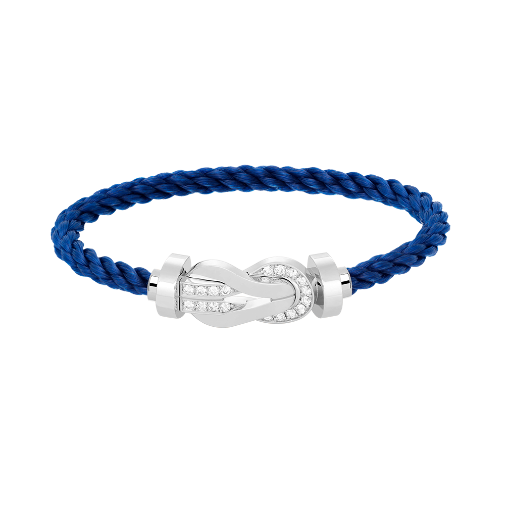[Royal Jewellery]CHANCE LARGE 8 FIGURE BUCKLE HALF DIAMOND BRACELET SILVER