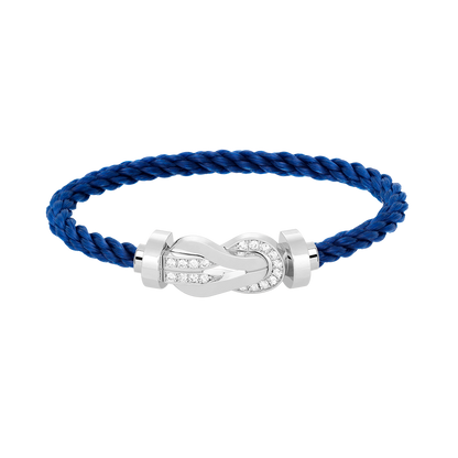 [Royal Jewellery]CHANCE LARGE 8 FIGURE BUCKLE HALF DIAMOND BRACELET SILVER