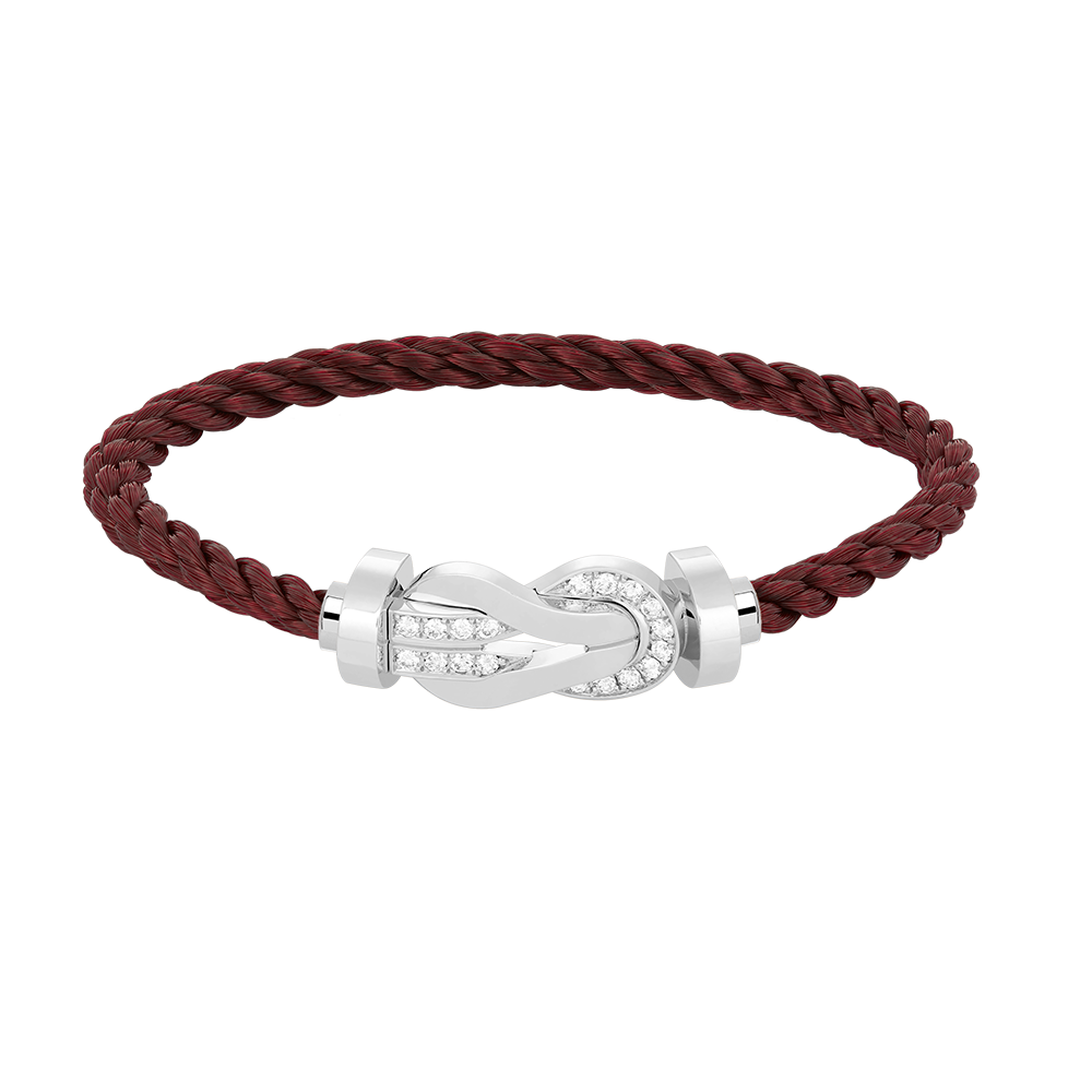 [Royal Jewellery]CHANCE LARGE 8 FIGURE BUCKLE HALF DIAMOND BRACELET SILVER