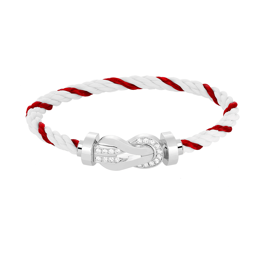 [Royal Jewellery]CHANCE LARGE 8 FIGURE BUCKLE HALF DIAMOND BRACELET SILVER