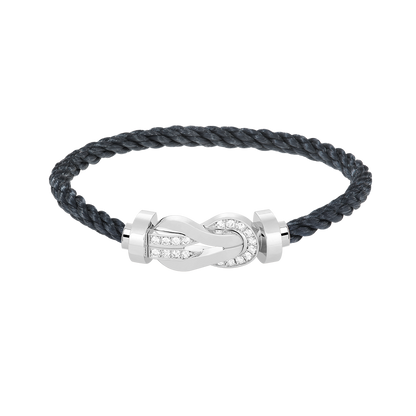 [Royal Jewellery]CHANCE LARGE 8 FIGURE BUCKLE HALF DIAMOND BRACELET SILVER