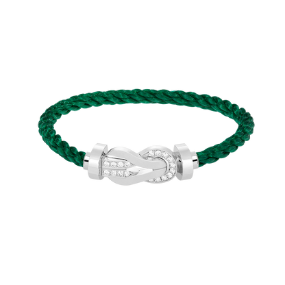 [Royal Jewellery]CHANCE LARGE 8 FIGURE BUCKLE HALF DIAMOND BRACELET SILVER