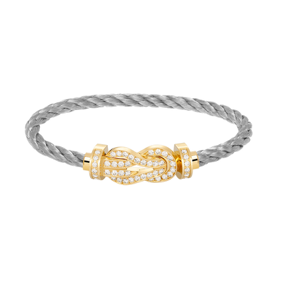 [Royal Jewellery]CHANCE LARGE 8 FIGURE BUCKLE FULLDIAMOND BRACELET GOLD