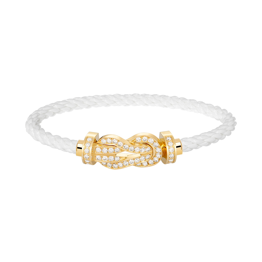 [Royal Jewellery]CHANCE LARGE 8 FIGURE BUCKLE FULLDIAMOND BRACELET GOLD