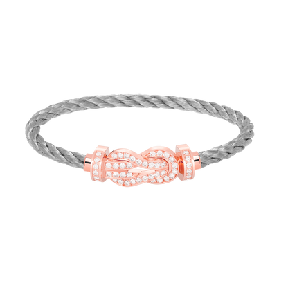 [Royal Jewellery]CHANCE LARGE 8 FIGURE BUCKLE FULL DIAMOND BRACELET ROSE GOLD