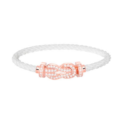 [Royal Jewellery]CHANCE LARGE 8 FIGURE BUCKLE FULL DIAMOND BRACELET ROSE GOLD