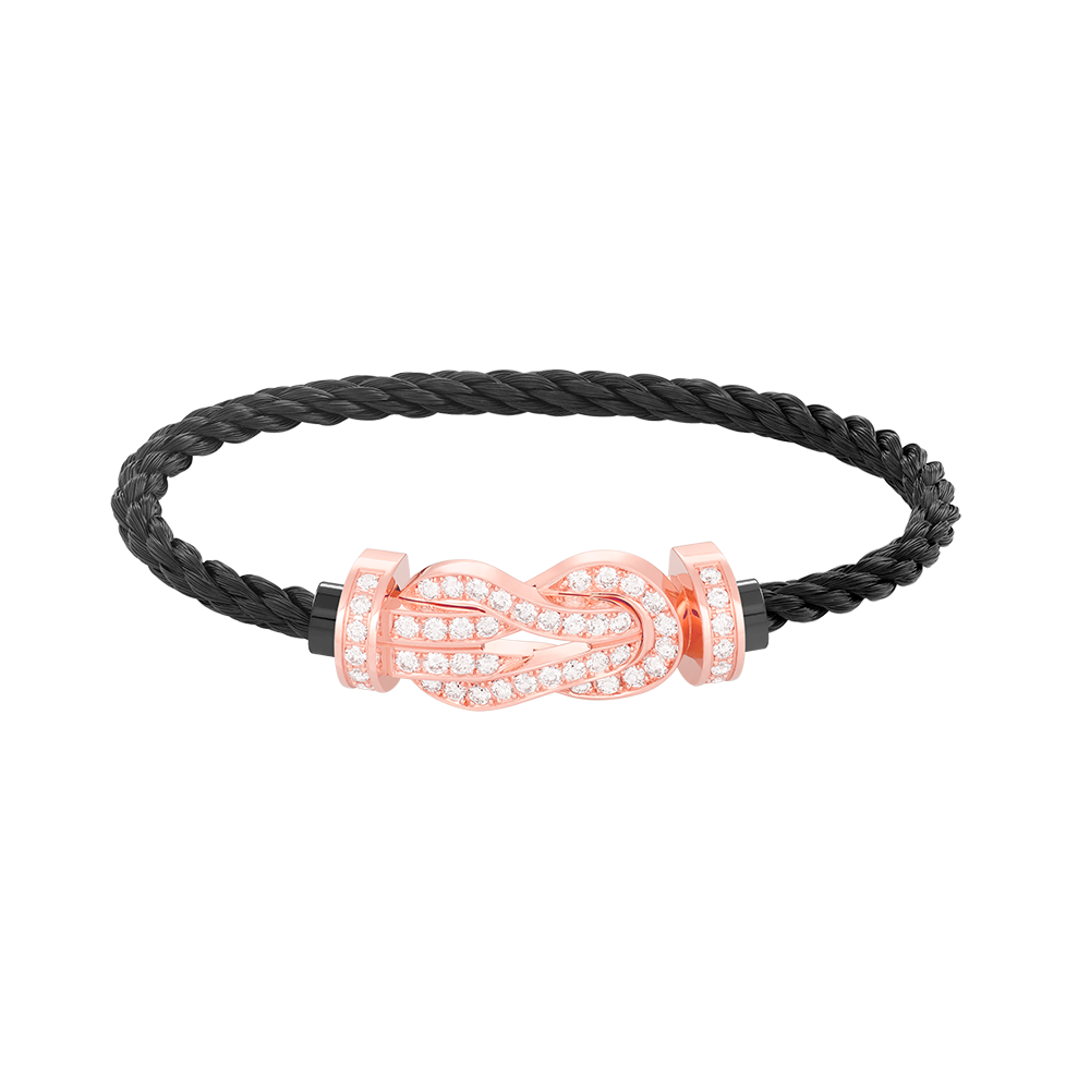 [Royal Jewellery]CHANCE LARGE 8 FIGURE BUCKLE FULL DIAMOND BRACELET ROSE GOLD