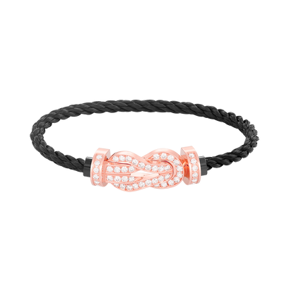[Royal Jewellery]CHANCE LARGE 8 FIGURE BUCKLE FULL DIAMOND BRACELET ROSE GOLD