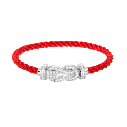 [Royal Jewellery]CHANCE LARGE 8 FIGURE BUCKLE FULL DIAMOND BRACELET SILVER