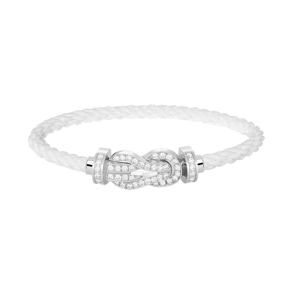 [Royal Jewellery]CHANCE LARGE 8 FIGURE BUCKLE FULL DIAMOND BRACELET SILVER