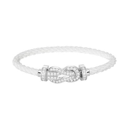 [Royal Jewellery]CHANCE LARGE 8 FIGURE BUCKLE FULL DIAMOND BRACELET SILVER