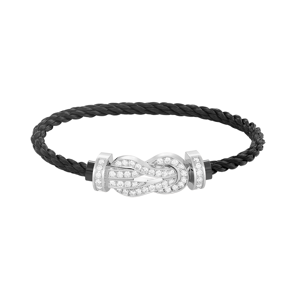 [Royal Jewellery]CHANCE LARGE 8 FIGURE BUCKLE FULL DIAMOND BRACELET SILVER