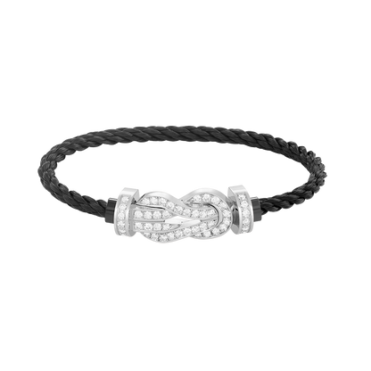 [Royal Jewellery]CHANCE LARGE 8 FIGURE BUCKLE FULL DIAMOND BRACELET SILVER