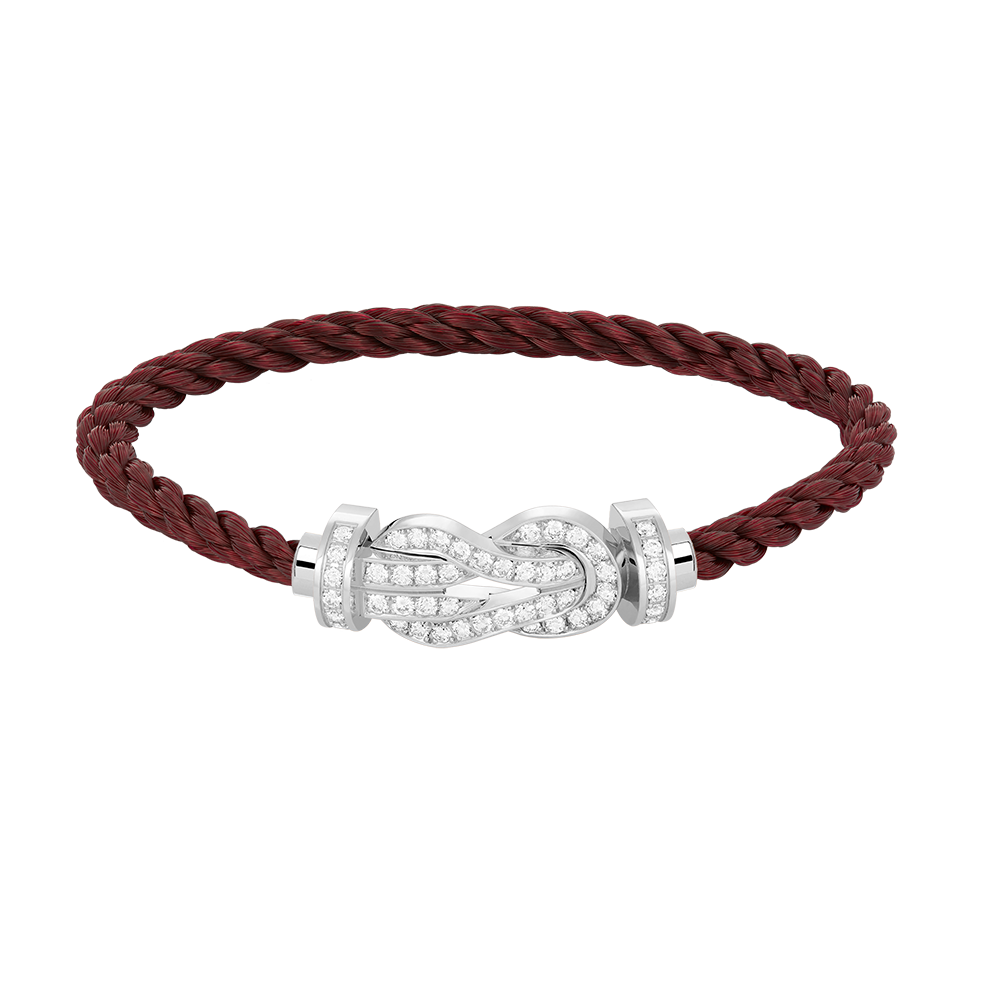 [Royal Jewellery]CHANCE LARGE 8 FIGURE BUCKLE FULL DIAMOND BRACELET SILVER