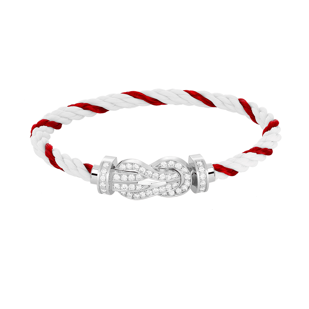 [Royal Jewellery]CHANCE LARGE 8 FIGURE BUCKLE FULL DIAMOND BRACELET SILVER