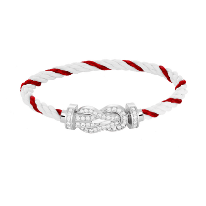[Royal Jewellery]CHANCE LARGE 8 FIGURE BUCKLE FULL DIAMOND BRACELET SILVER
