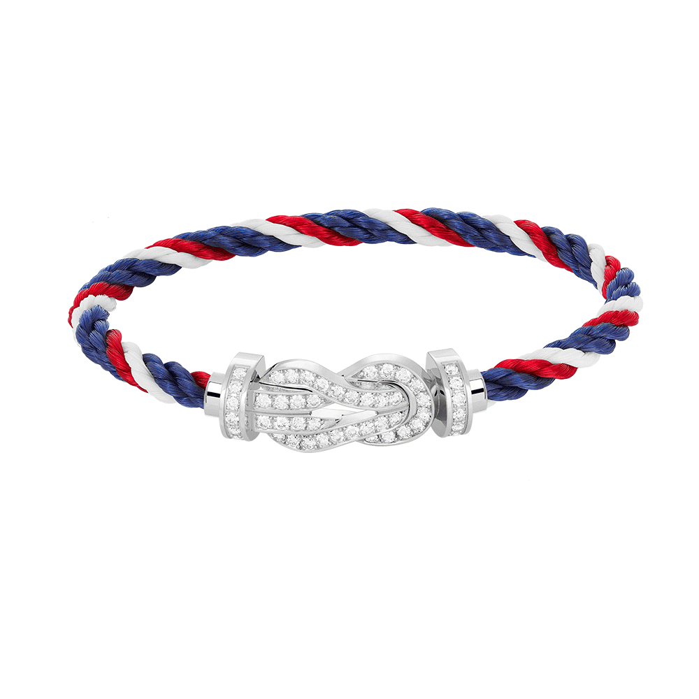 [Royal Jewellery]CHANCE LARGE 8 FIGURE BUCKLE FULL DIAMOND BRACELET SILVER