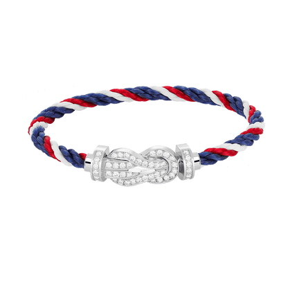 [Royal Jewellery]CHANCE LARGE 8 FIGURE BUCKLE FULL DIAMOND BRACELET SILVER