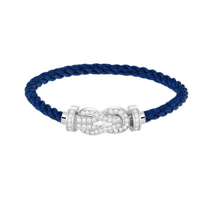 [Royal Jewellery]CHANCE LARGE 8 FIGURE BUCKLE FULL DIAMOND BRACELET SILVER