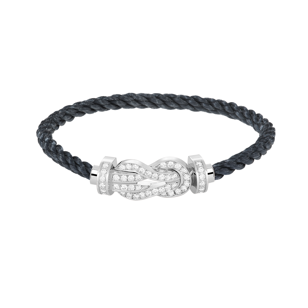 [Royal Jewellery]CHANCE LARGE 8 FIGURE BUCKLE FULL DIAMOND BRACELET SILVER