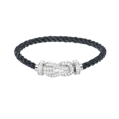 [Royal Jewellery]CHANCE LARGE 8 FIGURE BUCKLE FULL DIAMOND BRACELET SILVER