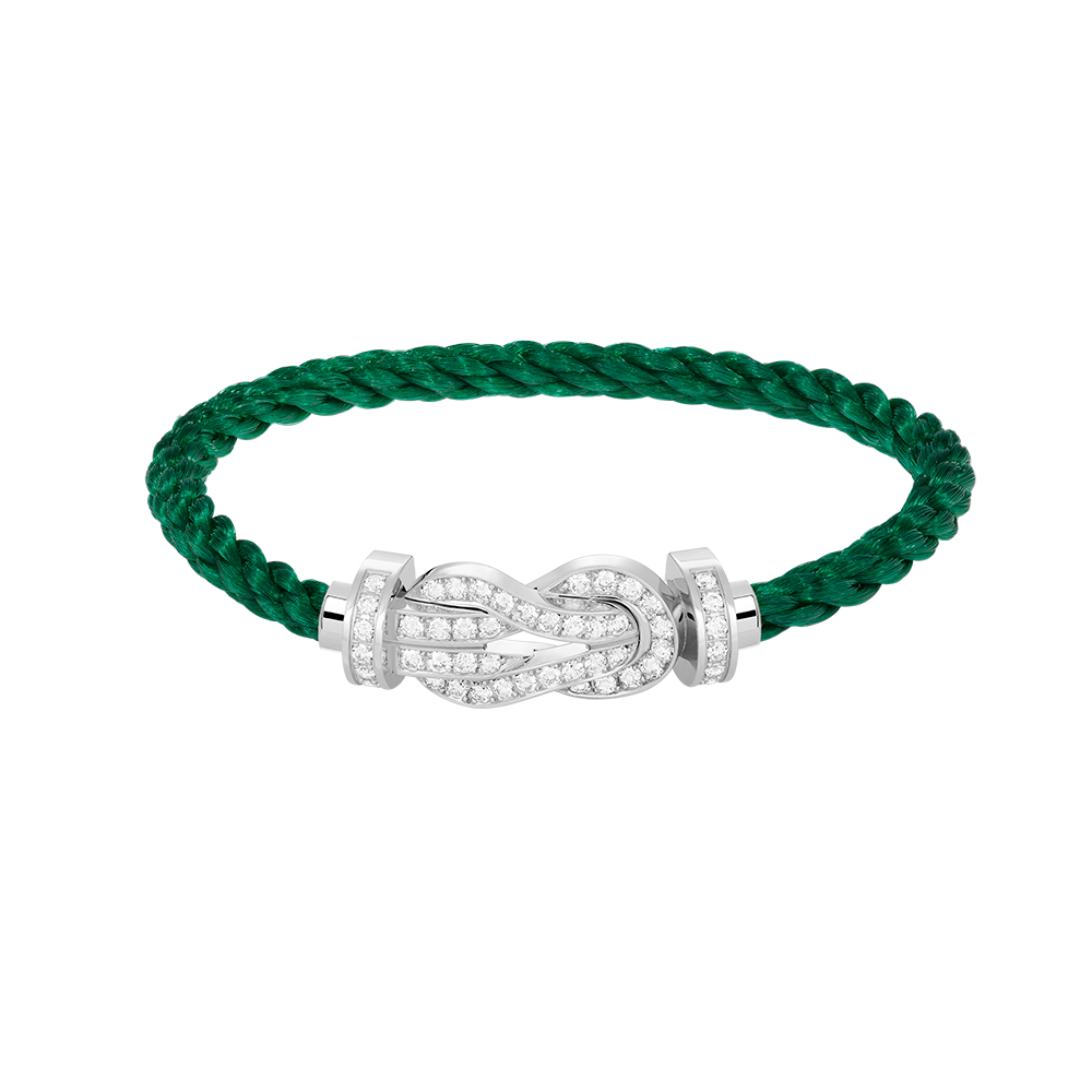 [Royal Jewellery]CHANCE LARGE 8 FIGURE BUCKLE FULL DIAMOND BRACELET SILVER