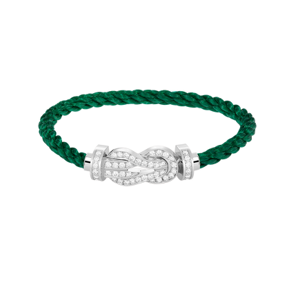 [Royal Jewellery]CHANCE LARGE 8 FIGURE BUCKLE FULL DIAMOND BRACELET SILVER